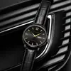 Reloj Personalizado para Hombre Resistente al Agua Doble Calendario Correa de Acero Esfera de Clavos Mecánico Automático Moda Genial Negro Reloj de Negocios