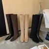 Botas Marrons Botas de Cano Alto Botas Femininas de Cano Alto Slim 2025 Super Bonitas Botas de Equitação de Cano Alto Botas Longas de Salto Alto Retas