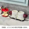 Estante de Almacenamiento para Cepillo de Dientes Eléctrico de Cerámica Apple Lavabo del Baño Tocador Pasta de Dientes Base para Cepillo de Dientes Flor de Seda