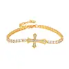 Pulseira Europeia e Americana Mais Vendida Nova Moda Ouro Rosa Amor Zircônia Pulseira Simples Cobre Diamante Pulseira Feminina Pulseira