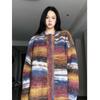 Suéter retro de estilo perezoso para mujer, cárdigan con diseño Sense, suéter grueso de longitud media para otoño e invierno, 2023