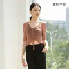 Desconto de liquidação V-neck com cordão gaze roupas de prática de dança ballet gaze