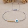 Ins Nicho Estilo Étnico Europeu e Americano Vidro Olhos Azuis da Sorte Miçangas Trançadas Miçangas de Arroz Miiyuki Pulseira Pequena para Mulheres