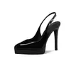 Tacones de Aguja de Punta Fina de Color Sólido de Moda para Mujer