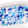 25g Acrílico Mixto Macarrón Redondo Cuentas Sueltas Hecho a Mano DIY Materiales para Ensartar Pulsera Cadena de Teléfono Accesorios