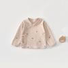 Roupa de Recém-Nascido Classe a Primavera e Outono Algodão Puro 0-3 Meses Macacão de Meio Costas Estilo Monge Roupa de Recém-Nascido Quatro Estações Tops