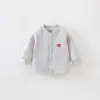 Chaqueta fina de algodón con relleno de aire para bebé, manga larga de algodón puro, unisex, abrigo cálido de otoño e invierno para bebé, cárdigan de doble botonadura