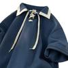 Polo de Manga Corta con Cordón para Hombre Verano Delgado Moderno Marca Moda Lass Camiseta de Media Manga para Hombre Ropa Superior Recién Llegado
