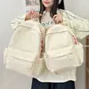 Mochila estilo coreano ins pequeña fresca de color sólido de gran capacidad para clase, tutorías, viajes, mochila escolar para mujer, mochila ligera de viaje