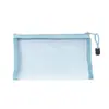Bolsa de Pluma Transparente de Malla Colorida A6 con Cremallera Bolsa Portátil para Estudiante Bolsa de Papelería Bolsa de Almacenamiento para Cosméticos Bolsa para Monedas