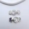 Fecho Redondo Preserva-Cor Banhado a Ouro com Zircônia para Pulseiras e Colares Artesanais DIY, Conectores de Joias e Acessórios