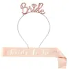Punto Caliente Fábrica Fiesta de Novia Diadema para el Cabello Set de Cinturón de Etiqueta para Fiesta brideTO BE Cinta Color Oro Rosa