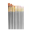 Conjunto de Pincéis Digitais para Pintura a Óleo de 10 Peças Mais Vendido Transfronteiriço, Pincéis Artísticos para Aquarela, Pincéis de Nylon com Cabo para Acrílico e Guache