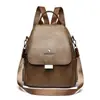 Mochila Atacado Feminina 2026 Nova Couro Macio PU Pequena para Viagem Mochila Grande Capacidade Color Blocking Bolsa Feminina Mochila de Aluno do Ensino Médio