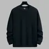Nueva sudadera de cuello redondo para hombre, colección primavera/otoño, top de color liso de moda, versátil y casual, corte holgado, sin capucha, camiseta interior para hombre