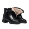 Zapatos de algodón, una pieza, para mediana edad y ancianos, cuero suave, cálidos, punta redonda, botines, otoño e invierno, con terciopelo, botas de mujer, botas de tacón grueso para madre, envío directo
