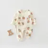 Mono de algodón puro para bebé de primavera y otoño, mameluco de mariposa de apertura lateral para recién nacido, traje de gateo suave y amigable con la piel, Clase A