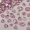 Cristales para Uñas con Base Puntiaguda Rhinestones Cristales de Vidra Transparente Blanco Corazón Rosa Cuadrado Irregular Hacha para Uñas Accesorios de Rhinestone