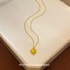 Nuevo collar con colgante de gota de agua de amor dorado retro chino 2024, recién llegado, ligero, de lujo, elegante, con nicho cepillado, cadena combinable.