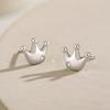 Pendientes de corona de plata de ley s925 para mujer, diseño de nicho, ligeros, de lujo, combinables, joyería coreana popular en internet.