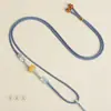 Lanyard Semi-terminado DIY Tejido a Mano Qianli Jiangshan Espiral Calabaza Dorada Perla Joyería Jade Jade Lanyard