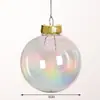 Cubierta Dorada y Plateada Bola de Navidad Transparente Exportación Venta Caliente Artesanía de Soplado de Plástico Bola de Plástico Decoración Navideña Bola Colgante Suministro