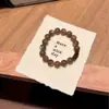 Pulsera de Té de Leche Estilo Chino Original Natural Isla de Niebla Marrón Madera de Ágar Luna, Moda Vintage, Elegante y Única, Adecuada para Usar en Capas
