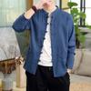 Camisa de Lino Estilo Chino para Hombre Abrigo Estilo Chino Botón Traje Tang Algodón Lino República de China Traje Zhongshan Chaqueta Vintage Abrigo de Hombre