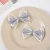 Acessórios de Laço de Renda Francesa Camada Dupla Cor Pura Gravata Borboleta Semi-Acabada Acessórios de Cabelo DIY Acessórios de Roupa