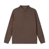 [Personalización Profesional] Sudadera Básica para Hombre Estilo Old Money con Media Cremallera, Forro Polar, Doble Cara, Sudadera de Otoño con Cuello Redondo y Manga Larga