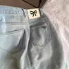 Saia jeans bordada estilo americano vintage com laço, saia feminina de verão, saia hip hop, linha A, saia slim look