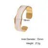 Pulseira Aberta de Aço Inoxidável Nova Transfronteiriça Moda Acessível Estilo Luxuoso Banho de Ouro 18K Gotejamento de Óleo Não Desbota Pulseira de Titânio para Mulheres