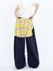 Falda a cuadros retro americana dobladillo casual pantalones deportivos mujer suelto estilo perezoso deportes danza cimitarra pantalones de pierna ancha a la moda