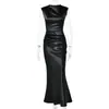 Atuendo Otoñal Estilo Europeo Lujo Ligero Temperamento Vestido de Gala Banquetes Noche Espalda Descubierta Atado Cintura Alta Falda Sirena