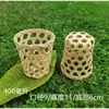 Portavasos de Bambú para Té de Leche, Cesta de Bambú para Helados, Portavasos Tejido de Bambú Hueco, Juego de Cestas de Bambú, Jaula para Tazas de Producto de Bambú de Check-In