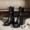 Botas Martin Botas para Mujer 2020 Otoño e Invierno Estilo Nuevo Botas para Mujer Botines Británicos de Tacón Alto Zapatos para Mujer Talla Grande Dropshipping