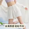 Shorts de seguridad de verano finos y holgados para mujer, anti-exposición, borde que no se enrolla, shorts de seguridad de tres puntos de seda helada, adecuados tanto para usar por dentro como por fuera