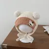 Chapéu infantil ins com pompons duplos, touca de urso para aniversário, chapéu quente para bebês e crianças pequenas, chapéu de tricô para outono e inverno, touca de puxar com proteção para as orelhas