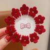 Pinza roja flocada para el cabello, clip para flequillo, mini clip rojo de Año Nuevo para niños, pequeño, clip lateral, accesorios para el cabello, pinza pequeña
