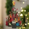Transfronteiriço Novo Pingente de Decoração de Árvore de Natal de Guitarra Plana de Acrílico 2D Pingente de Mochila de Carro