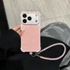 Funda de Epoxy de Color Sólido Simple Adecuada para iPhone 17 Pro Max con Asa, 16 Soporte, 15/16 Pro Anti-Caída Funda para Teléfono 15