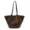 Bolsa feminina transfronteiriça retrô de grande capacidade 2026 primavera-verão nova bolsa de ombro casual bolsa tote versátil para o dia a dia