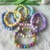 Novo pulseira de contas de porcelana tingidas com água de 10mm pulseiras de contas de pier para mulheres pulseiras de jade quebradas ao redor do dedo dos estudantes contas de rosário de texto suave joia de mão