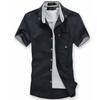 Camisa de manga corta para hombre, verano 2023, estilo coreano, corte entallado, informal, con estampado de setas pequeñas, manga corta, moda juvenil para hombre.