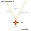 Explosiones Transfronterizas Colorido Zirconio Microincrustado Flor de Cuatro Hojas Collar Anillo Hierba de la Suerte para Mujer Traje de Moda de Alta Gama Lujo Ligero