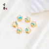 Cuentas Espaciadoras de Estrella de Cinco Puntas Coloridas de Esmalte Cloisonné con Goteo de Aceite, Cuentas Sueltas de Estrella Azul Quemado Tradicional, Pequeños Accesorios DIY