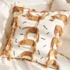 Funda de Cojín Decorativo para Sofá Cama Estilo Retro de Gama Alta Tono Crema Cojín Lumbar Marrón Funda de Cojín para Ventana de Rincón