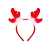 Fiesta de Navidad Cos Diadema de Reno Rojo Cuernos Lindos Diadema de Plumas Otoño e Invierno Diadema de Felpa para Lavado de Cara para Mujeres