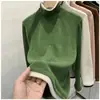Camiseta base de terciopelo alemán suave y pegajosa de cuello alto para mujer, nueva otoño/invierno, efecto de dos piezas, camiseta interior de color liso, tacto de alta gama, top con bloques de color