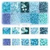 Conjunto de miçangas multicoloridas com 10 compartimentos estilo clássico miçangas soltas lantejoulas pulseira brinco pingente acessórios para joias DIY atacado